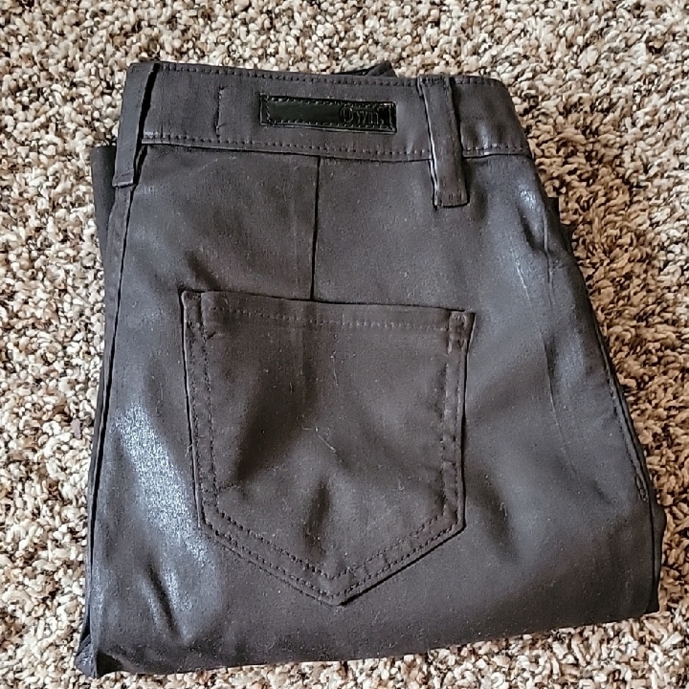 Own Women's Dark Brown Coated Ankle Jeans